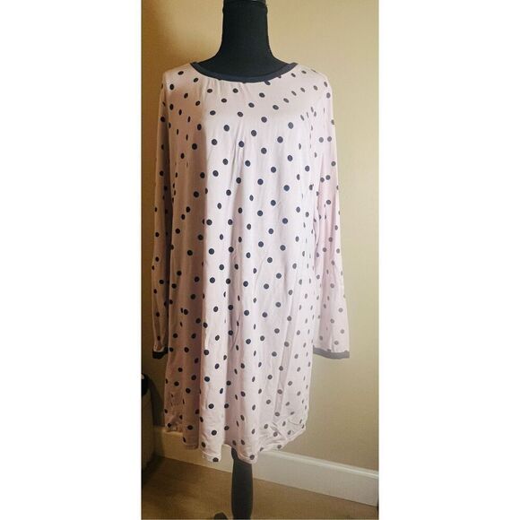 Kate Spade pink and black polka dot long sleeve pajamas - Picture 1 of 6